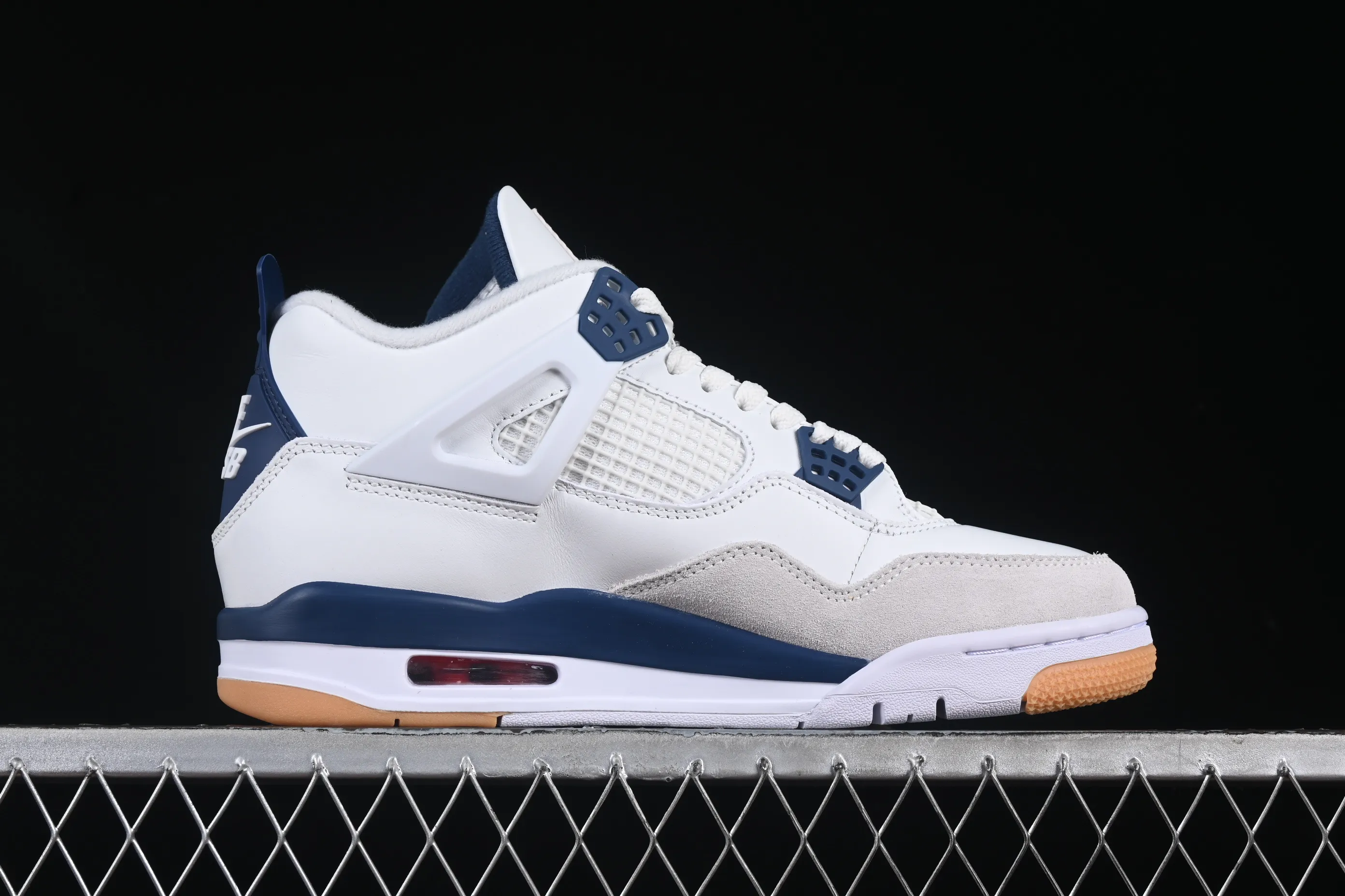 All categories Air Jordan Jordan series basketball shoes Air Jordan 4 Nk SB x Air Jordan 4 "Navy" AJ4 Joe 4 joint white and blue DR5415-100